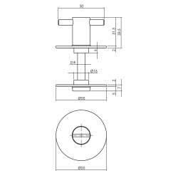 INTERSTEEL ROZET MET TOILET-/BADKAMERSLUITING ø¸55X2 MM ZELFKLEVEND RV