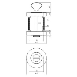 INTERSTEEL ROZET MET TOILET-/BADKAMERSLUITING ROND ø¸52X10 MM WIT