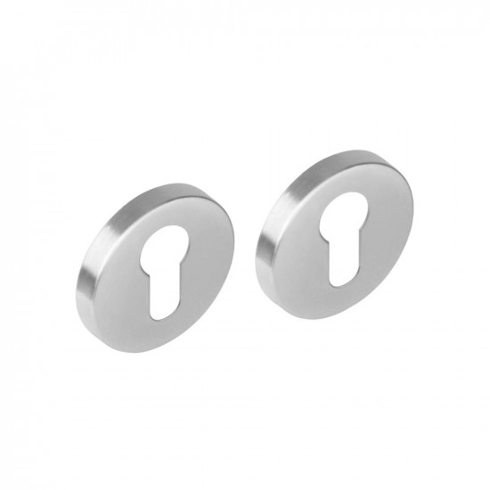 INTERSTEEL ROZET SET ROND MET PROFIELCILINDERGAT RVS GEBORSTELD