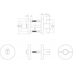 INTERSTEEL ROZET TOILET-/BADKAMERSLUITING KUNSTSTOF RVS GEBORSTELD