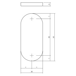 INTERSTEEL ROZET OVAAL VERDEKT RVS GEBORSTELD 4 MM