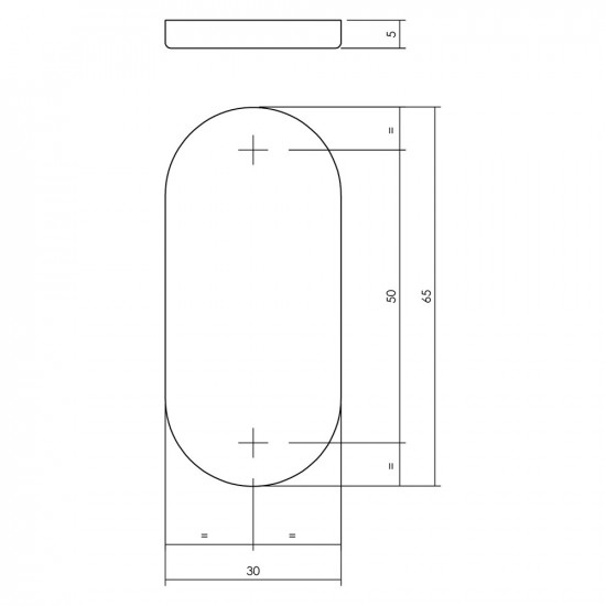 INTERSTEEL ROZET OVAAL VERDEKT RVS GEBORSTELD 4 MM