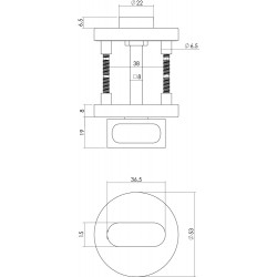 INTERSTEEL ROZET TOILET-/BADKAMERSLUITING ROND NOKKEN RVS GEBORSTELD