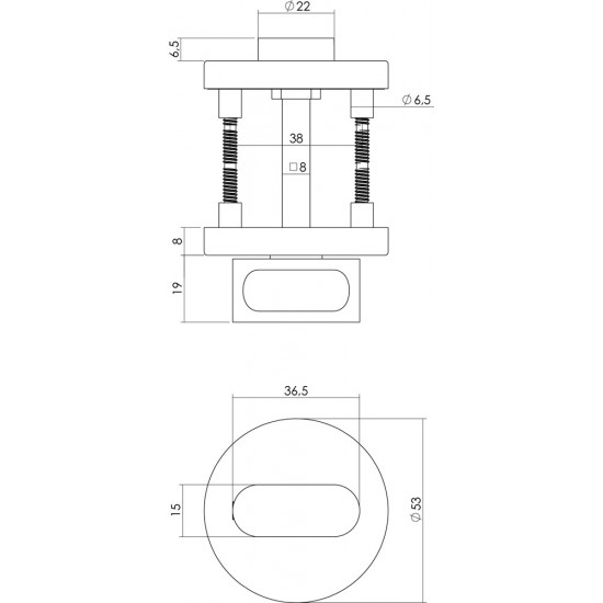 INTERSTEEL ROZET TOILET-/BADKAMERSLUITING ROND NOKKEN RVS GEBORSTELD