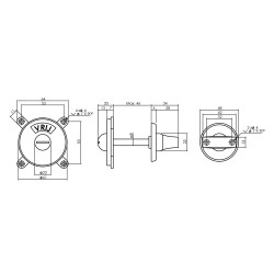 INTERSTEEL TOILET-/BADKAMERSLUITING GEORGE VRIJ/BEZET MESSING GETROMME