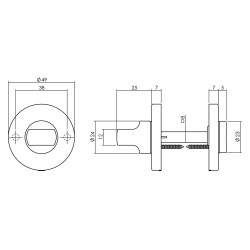 INTERSTEEL ROZET TOILET-/BADKAMERSLUITING CHROOM MAT