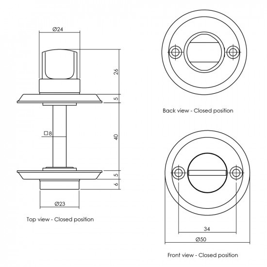 INTERSTEEL ROZET TOILET-/BADKAMERSLUITING SCHROEFGAT MAT ZWART