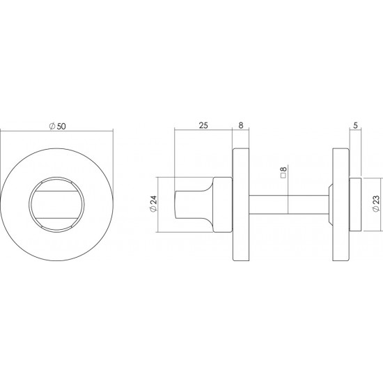 INTERSTEEL ROZET TOILET-/BADKAMERSLUITING ROND CHROOM