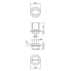 INTERSTEEL ROZET TOILET-/BADKAMERSLUITING ZELFKLEVEND RVS/ZWART