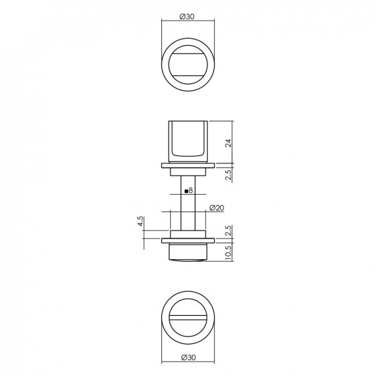INTERSTEEL ROZET TOILET-/BADKAMERSLUITING ZELFKLEVEND RVS/ZWART