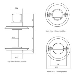 INTERSTEEL ROZET TOILET-/BADKAMERSLUITING SCHROEFGAT MESSING GELAKT
