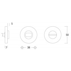 INTERSTEEL ROZET TOILET-/BADKAMERSLUITING ROND MESSING GELAKT