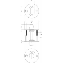 INTERSTEEL ROZET TOILET-/BADKAMERSLUITING 2 MM DUN RVS/ZWART