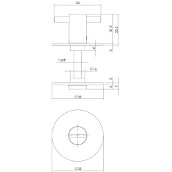 INTERSTEEL ROZET TOILET-/BADKAMERSLUITING ROND PLAT ZELFKLEVEND 8 MM