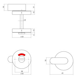 INTERSTEEL ROZET TOILET-/BADKAMERSLUITING COMFORTKNOP ROND VERDEKT RVS