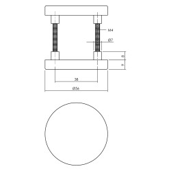 INTERSTEEL ROZET BLIND ø¸55X8 MM ALUMINIUM ZWART