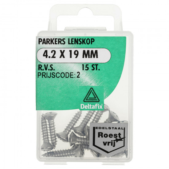 PARKER LK PH RVS A2 4.2 X 19 MM DIN 7981C 15ST