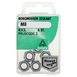 BORGMOER RVS A2 M8 DIN 985 6ST