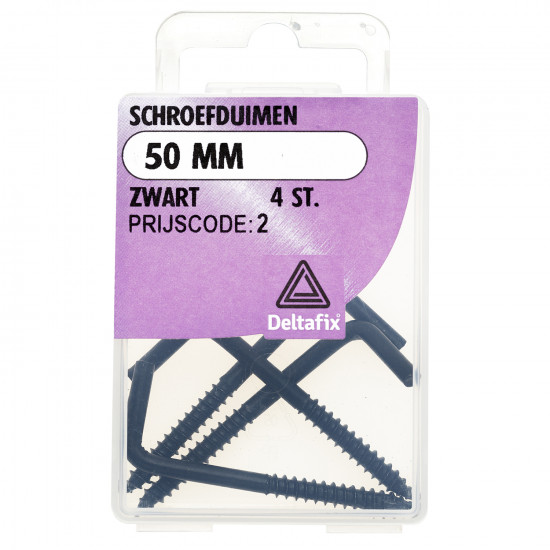 SCHROEFDUIMSTANDAARD ZWART 50 MM 4ST