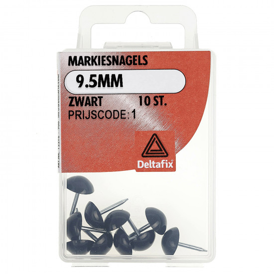 MARKIESNAGEL ZWART 9.5MM 10ST