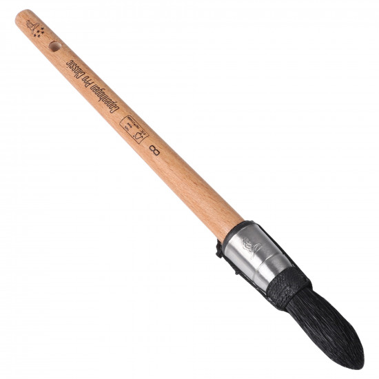 COPENHAGEN PRO CLASSIC PATENTPUNTKWAST 5*, MT. 8, ZWART CHINEES VARKENSHAAR, FSC HOUTEN STEEL