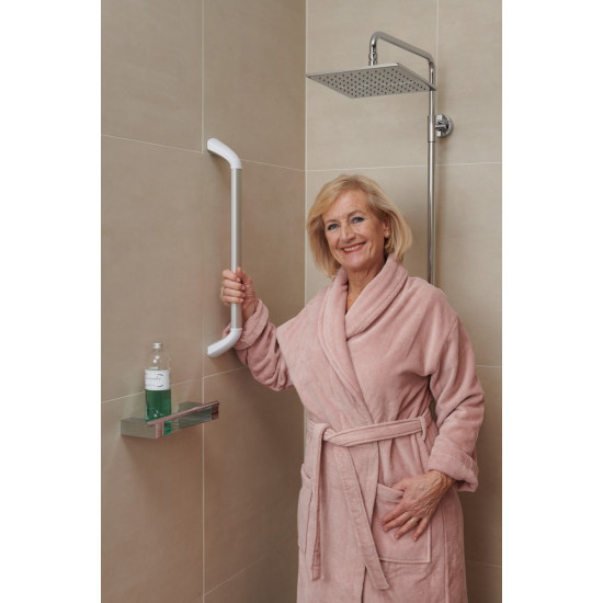SECUCARE WANDBEUGEL 60CM - GREEP BLANK GEANODISEERD / MAT WIT