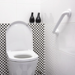 SECUCARE WANDBEUGEL BASIC - 45CM - GERIBBELD KUNSTSTOF - WIT