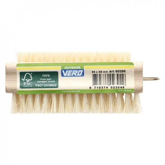 NAGELBORSTEL SOLIDE HOUT, TWEEZIJDIG MET TAMPICO VEZEL, FSC 100%