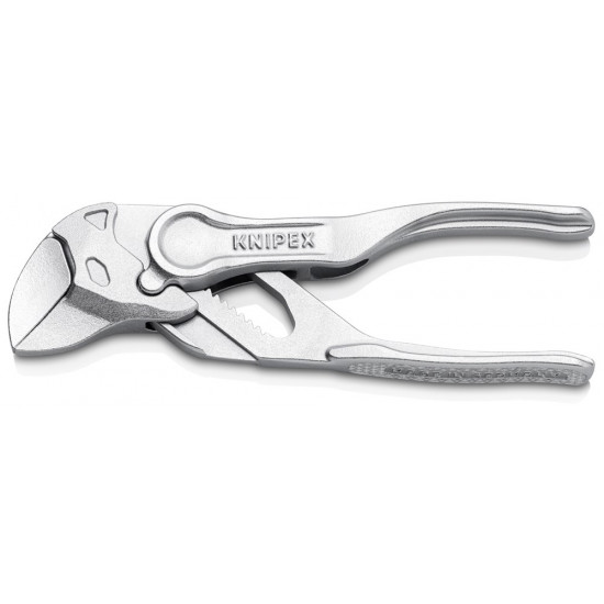 ZANGENSCHLUSSEL XS LANGE 100 MM SPANNWEITE 21 MM VERCHROMT AUFGEPRAGTE RAUE OBERFLACHE (NL+BE)