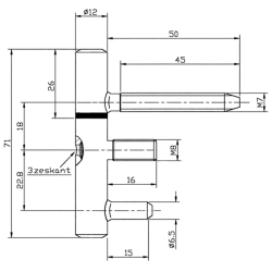 INBOORPAUMELLE BSN VERNIKKELD 70X12MM-M 7 DRAAD-INBUSVERSTELLING