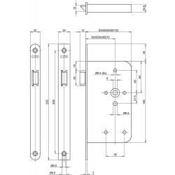 246517U2065 LOOPSLOT, DM65MM, KRUKGAT 8MM, VOORPLAAT RVS 20X235MM AFGE