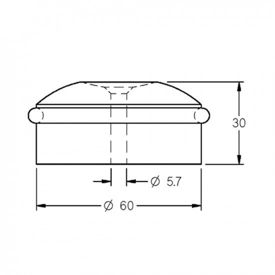 DEURBUFFER VLOER ROND 60 MM MAT NATUREL