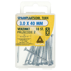SPAANPLAATSCHROEF PK TX MET NIBS+SNIJPUNT VZ 3.0 X 40 MM 18ST