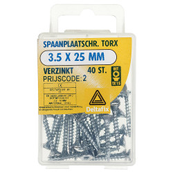 SPAANPLAATSCHROEF PK TX MET NIBS+SNIJPUNT VZ 3.5 X 25 MM 40ST
