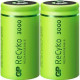 GP NIMH OPLAADBARE BATTERIJ C 3000MA BLISTER(2) GROEN