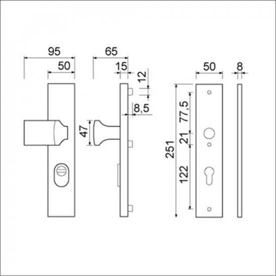 VHB 251/50/15 KT92 KNOP 144 DEURKRUK 332 PC 92 F1 DD.38/42 MM