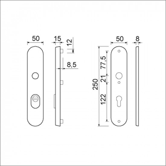 VHB 250/50/15 BUITEN KT 92 EN BINNEN PC 92 F1 DD.53/57 MM