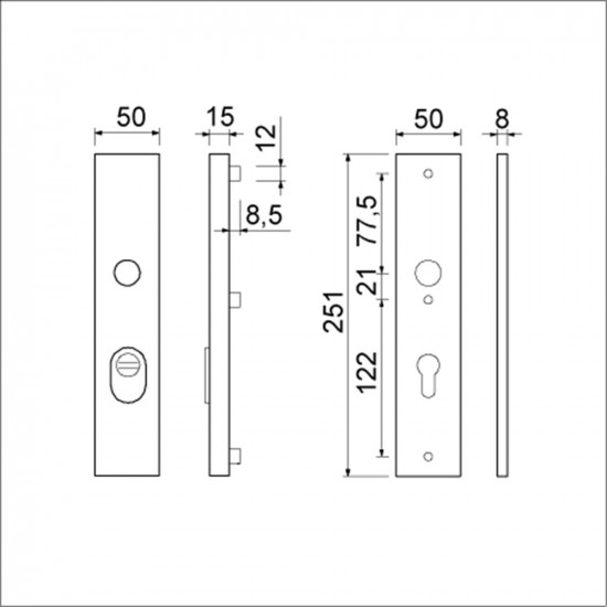VHB 251/50/15 BUITEN KT 72 BINNEN PC 72 F1 DD.53/57 MM