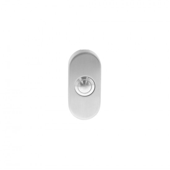INTERSTEEL DEURBEL OVAAL VERDEKT 65X30X10 MM RVS GEBORSTELD
