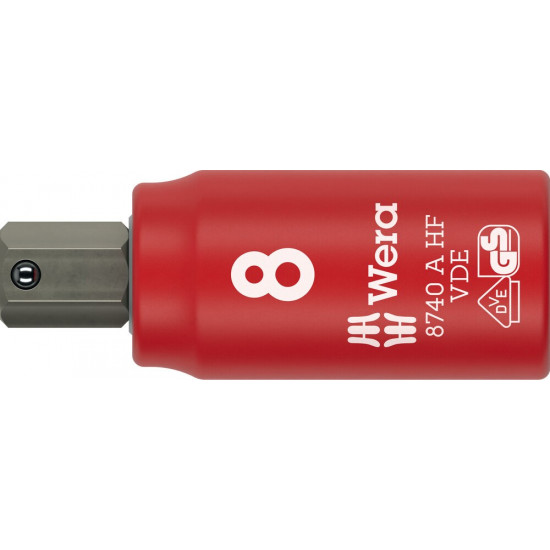 8740 B VDE HF ZYKLOP BITDOP, GEISOLEERD, MET 1/4" AANDRIJVING, MET VASTHOUDFUNCTIE VOOR BINNENZESKANTSCHROEVEN, 8 X 47 MM