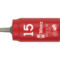 8767 C VDE HF TORX® ZYKLOP BITDOP, GEISOLEERD, MET 1/4" AANDRIJVING, MET VASTHOUDFUNCTIE, TX 15 X 36 MM