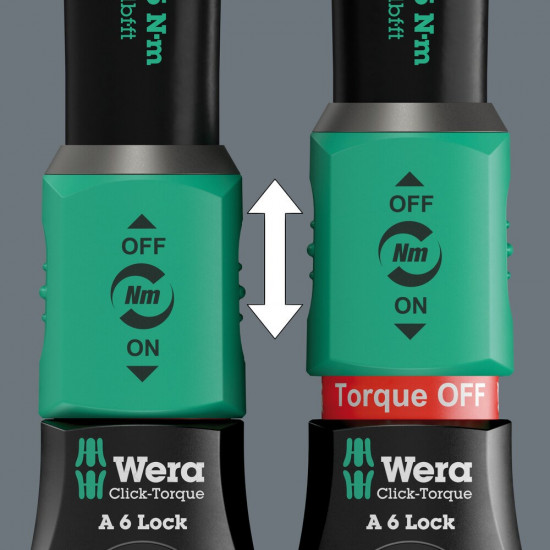 CLICK-TORQUE LOCK A 6 DRAAIMOMENTSLEUTEL, INSTELBAAR, TORQUE LOCK FUNCTIE, OMSCHAKELRATEL, RECHTSOM VASTDRAAIEN, 2,5-25 NM, 1/4" X 2.5-25 NM