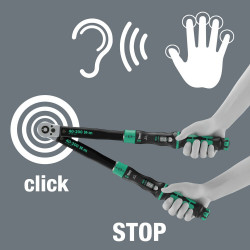CLICK-TORQUE LOCK A 3 R/L DRAAIMOMENTSLEUTEL, INSTELBAAR, TORQUE LOCK FUNCTIE, DOORSTEEKVIERKANT (1/2"), RECHTSOM EN LINKSOM VASTDRAAIEN, 40-200 NM, 1/2" X 40-200 NM