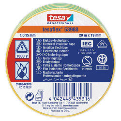 53988 SPVC ELECTRICAL TAPE YEL./GREEN 20MX19MM 20 19 GREEN YELLOW STRIPED