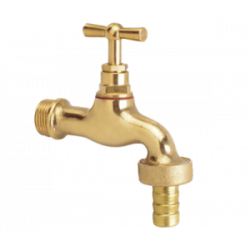 BONFIX TAPKRAAN GEPOLIJST MESSING 1/2" BU. INCL. SLANGKOPP.