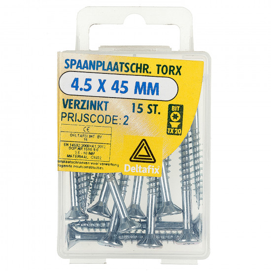 SPAANPLAATSCHROEF TX VZ 4.5X45 15 ST