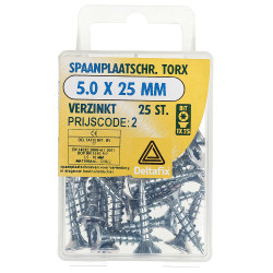 SPAANPLAATSCHROEF TX VZ 5.0X25 25 ST