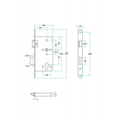 CILINDERSLOT D/N DM60MM KL3 PC72MM RVS, VP20MM
