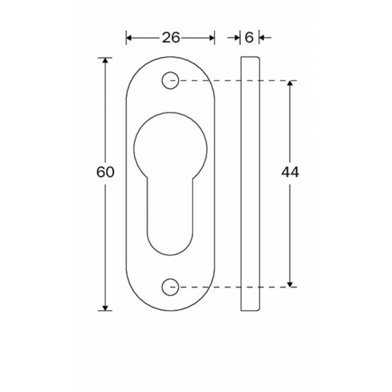 CILINDERROZET OVAAL 60X26MM MMC