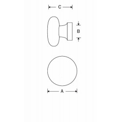 COMMODEKNOP PORSELEIN 26MM WIT